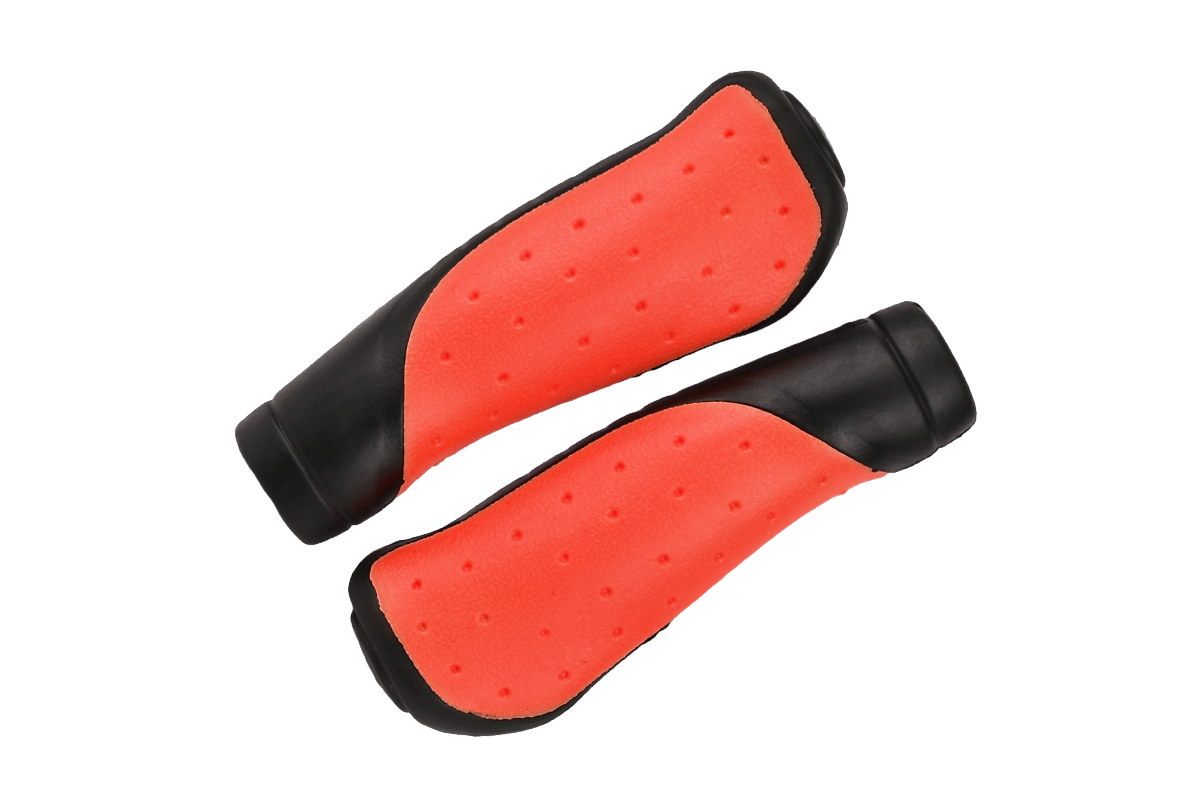 Грипсы MTB HL-GB306 black\red 130mm, эргономические, резина, черно-красные Грипсы MTB HL-GB306 black\red 130mm, эргономические, резина, черно-красные