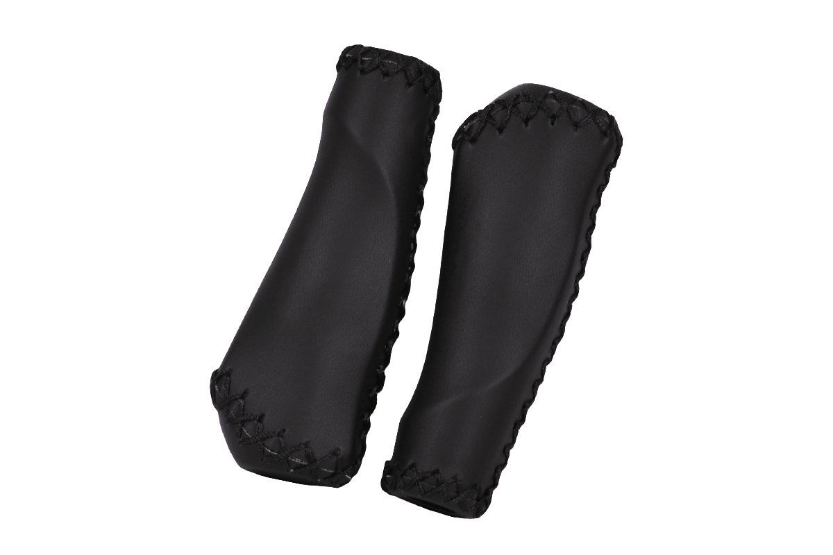 Грипсы MTB HL-GB310 135mm, эргономические, резина\кожзам, черные Грипсы MTB HL-GB310 135mm, эргономические, резина\кожзам, черные