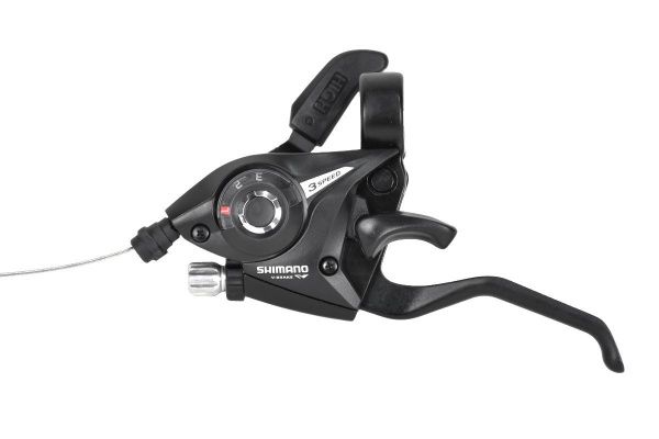 Шифтер/ручка тормоза SHIMANO ST-EF51L,левая,3-передачи.,трос 1750мм,черный
